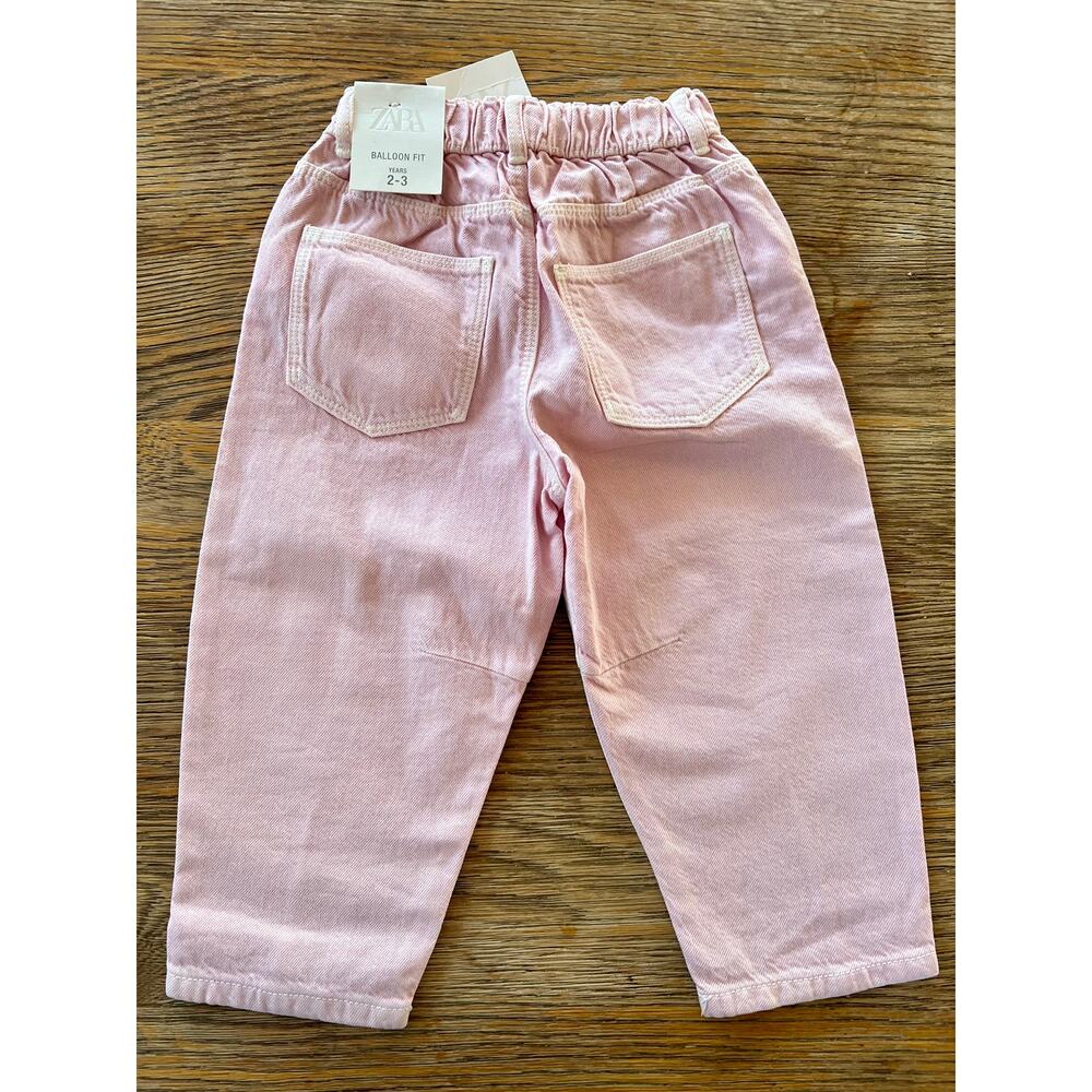 Zara Kids Balloon Fit Pants Pink Size 2–3 Years NWT - Picture 2 of 4